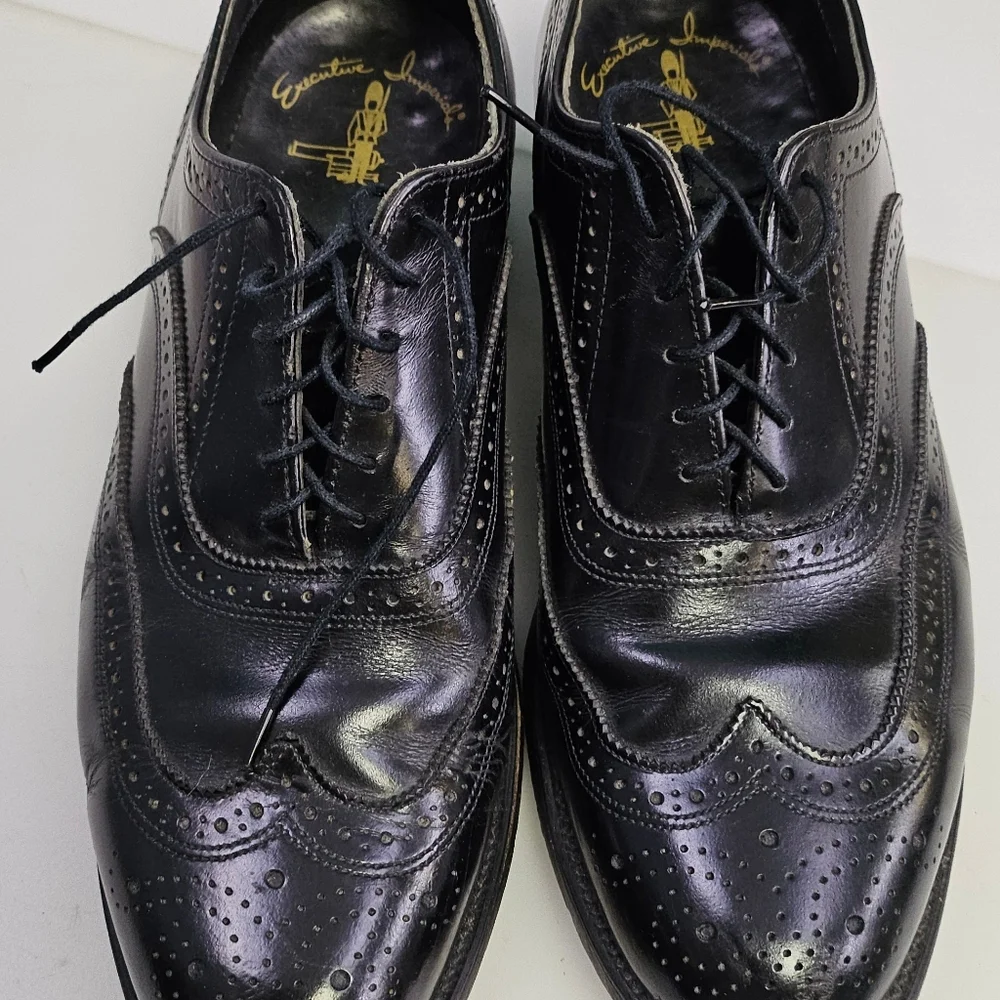 Executive Imperial O'Sullivan Wingtip Brouge Black Dress Shoes 68035L8 Mens‎ 10